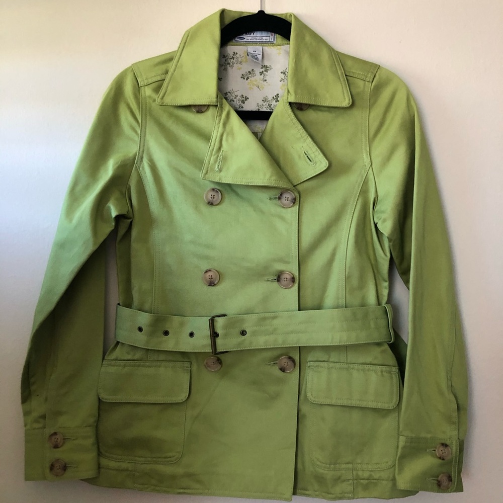Old Navy Lightweight Pea Green Belted Jacket Size XS